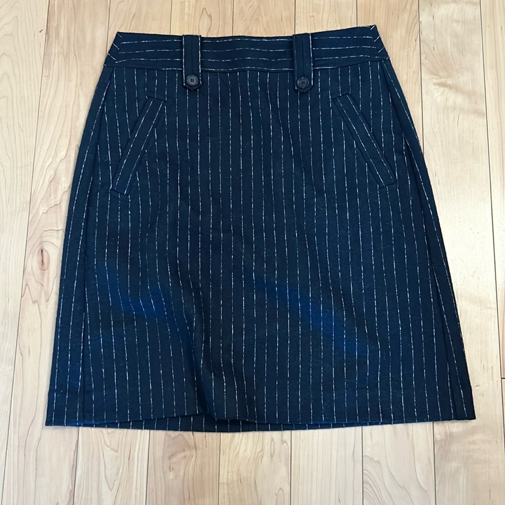 Navy striped skirt